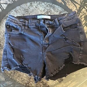 KanCan Black Distressed Jean Shorts